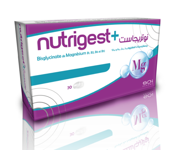 Nutrigest+ Bisglycinate de magnésium B1,B2,B6 et B12