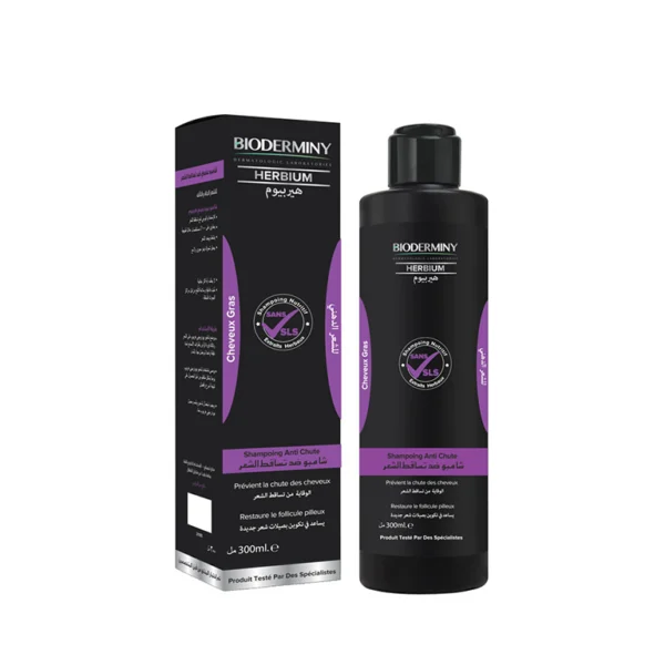 bioderminy herbium shampoing anti chute pour cheveux gras