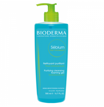Bioderma Sébium Gel moussant nettoyant purifiant 500 ml
