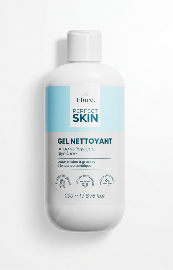 Floré perfect skin gel nettoyant pour visage à l'acide salicylique et glycérine